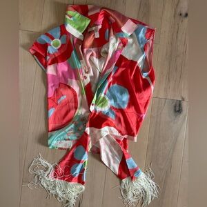 New without tags HUTCH top size small. Fringe, multicolor, sleeveless top